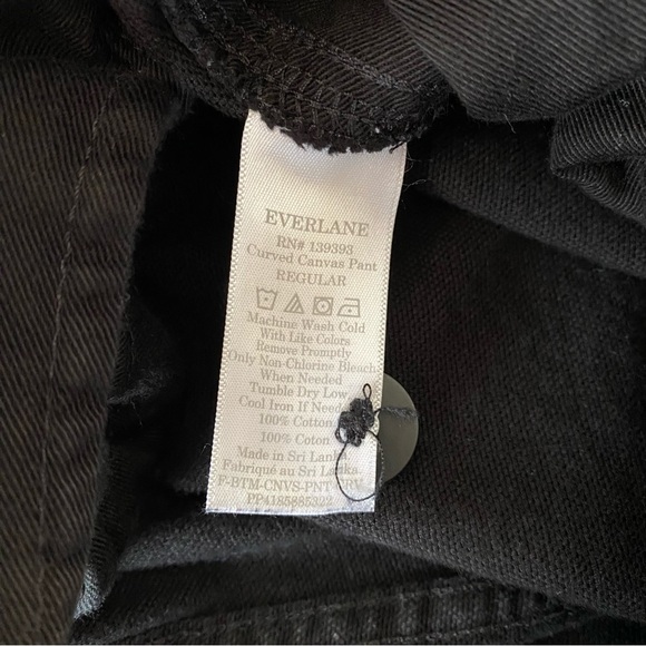 Everlane Arc Curved Canvas Pant Regular Fit in Black Size 0 - Picture 7 of 12